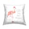 Stupell Industries Life is About Balance Motivational Phrase Pink Flamingo Throw Pillow 18" x 18"